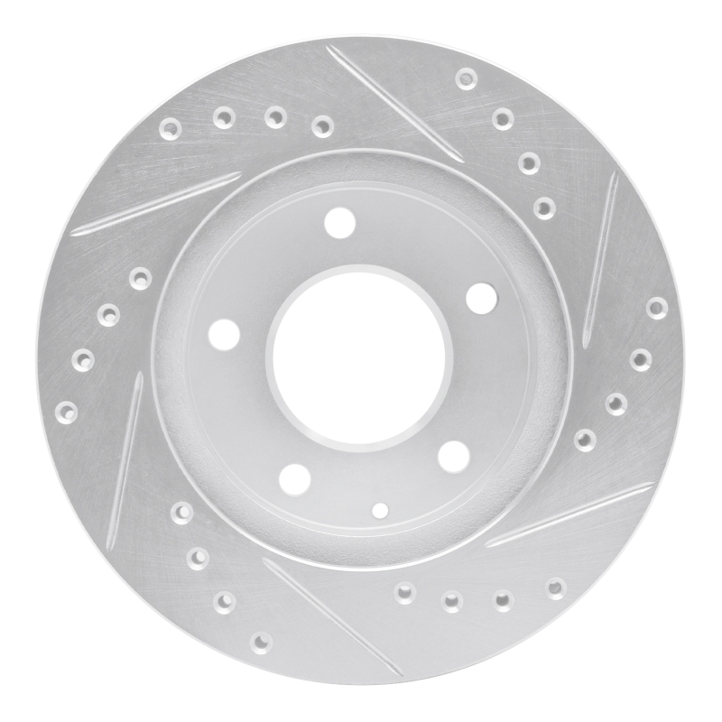 Ford Probe Brake Rotor (1) - Front Left - R1 Concepts - Drilled & Slotted - Silver - `93-`03